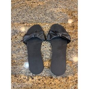 Havaianas You Saint Tropez Black Bow Flip Flop Sandals Womens 11/12W EUR 43/44